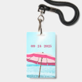 Familie- of groepsreünie Strand Oceaan Roze Paraso Badge (Achterkant met lanyard)
