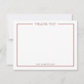 Familie of koppels Elegant Donkerrood Stationery Bedankkaart (Voorkant)