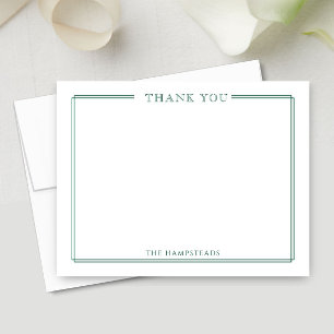Familie of koppels Elegant Hunter Green Stationery Bedankkaart