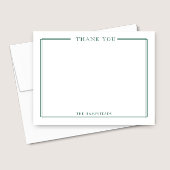 Familie of koppels Elegant Hunter Green Stationery Bedankkaart