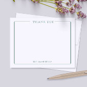 Familie of koppels Elegant Hunter Green Stationery Bedankkaart