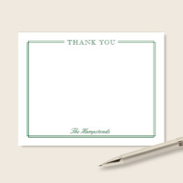 Familie of koppels Elegant Script Green Stationery Bedankkaart