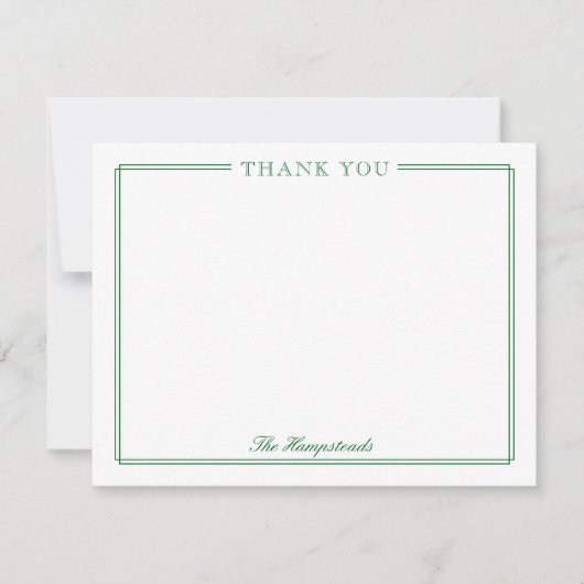 Familie of koppels Elegant Script Green Stationery Bedankkaart (Voorkant)