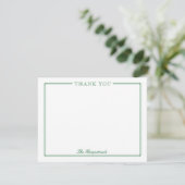 Familie of koppels Elegant Script Green Stationery Bedankkaart (Staand voorkant)