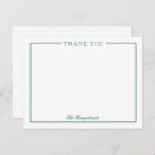 Familie of koppels Elegant Script Green Stationery Bedankkaart (Voorkant / Achterkant)