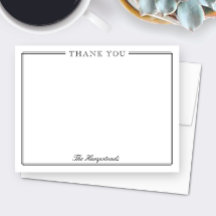 Familie of Koppels Elegant Zwarte Script Briefpapi