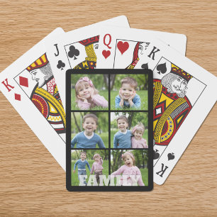 Familie of naam 6 foto's Aangepaste kleur Pokerkaarten