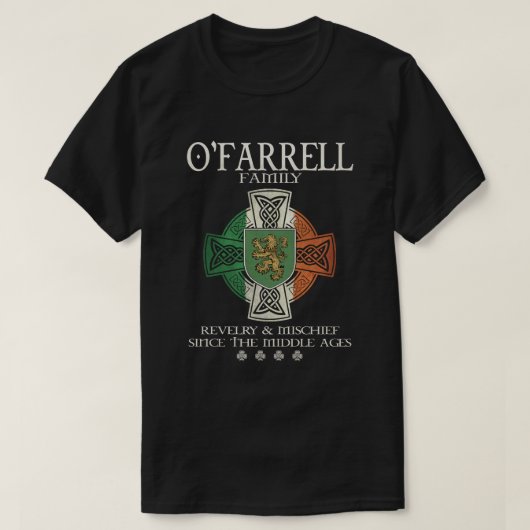 Familie O'Farrell arm Ierland Iers Keltisch kruis T-shirt (Design voorkant)