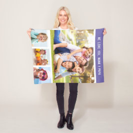 Familie Oma en Opa Dag Multi Foto Paars Fleece Deken