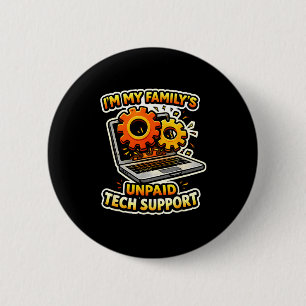 Familie ongecompenseerde technische ondersteuning  ronde button 5,7 cm
