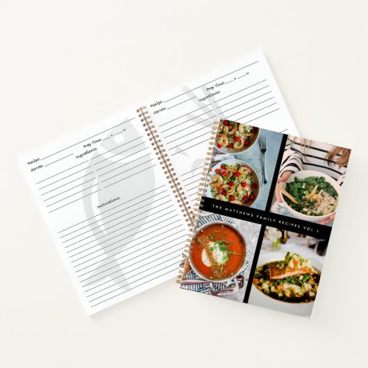 Familie ontvangt 4 Foto Recipe Collectie zwart Notitieboek (Binnen)