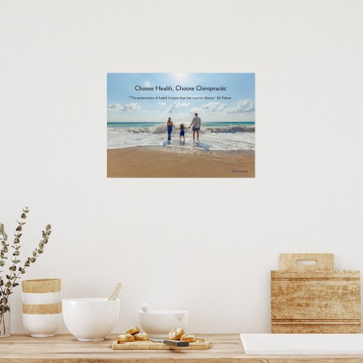 Familie op het strand Chiropractic poster (Keuken)