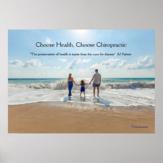 Familie op het strand Chiropractic poster