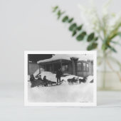 Familie op reis van Dog Sled in Alaska Briefkaart (Staand voorkant)