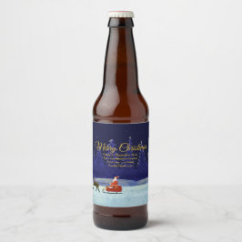 Familie / Organisatie Naam Blauw + Kerstman Toevoe Bier Etiket