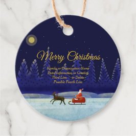 Familie/organisatienaam Blauw + Kerstman toevoegen Bedankjes Labels