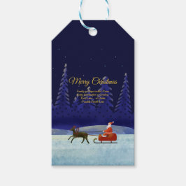 Familie/organisatienaam Blauw + Kerstman toevoegen Cadeaulabel