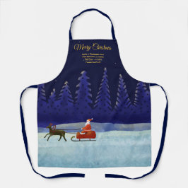 Familie/organisatienaam Blauw + Kerstman toevoegen Schort