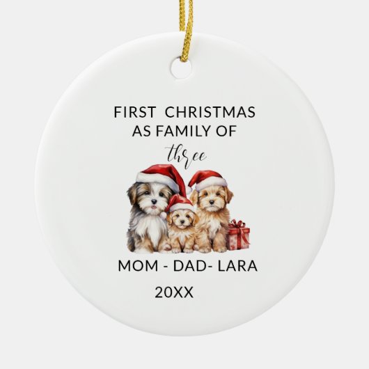 Familie ornament als kerstboom decoratie (Voorkant)