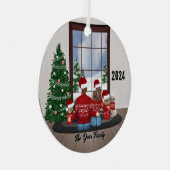 Familie ornament jonge meisje jongensouders (Voorkant Rechts)