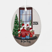 Familie ornament jonge meisje jongensouders (Voorkant links)