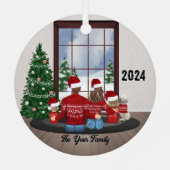 Familie ornament jonge meisje jongensouders (Achterkant)