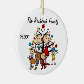 Familie ouders, twee meisjes, jongen, Ornament (Rechts)