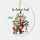 Familie ouders, twee meisjes, jongen, Ornament (Links)