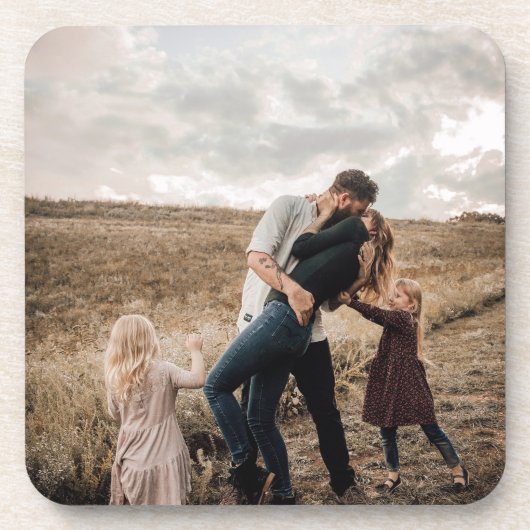 Familie Paar Foto Bier Onderzetter (Voorkant)