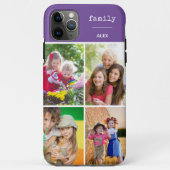 Familie Paarse 4 Fotocollage Custom Case-Mate iPhone Case (Achterkant)