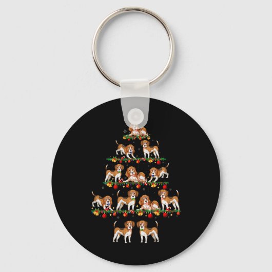 Familie Pajama stelt kerstcadeau voor elkaar Sleutelhanger (Voorkant)