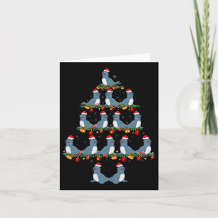 Familie Pajama stelt Zee voor Kerstmis in overeens Kaart