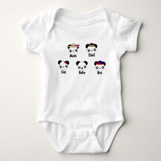 Familie Panda beer Animals Romper (Voorkant)