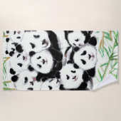Familie Panda strandlaken (Voorkant)