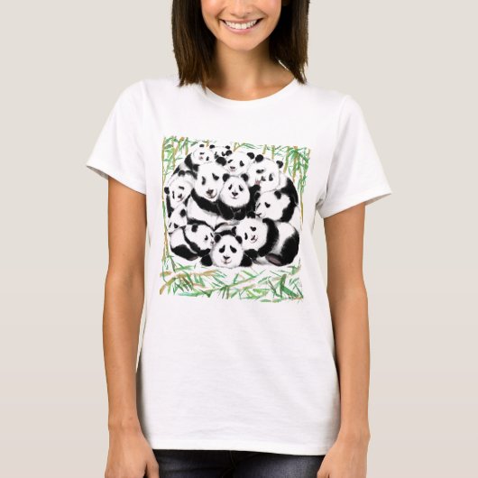 Familie Panda's T-shirt Grappig (Voorkant)
