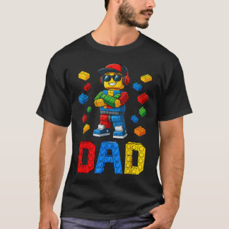 Familie Papa Meester Bouwer Bouwstenen Blokken T-shirt