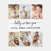 Familie Papa - Vaderdag Fotocollage Fleece Deken (Voorkant)