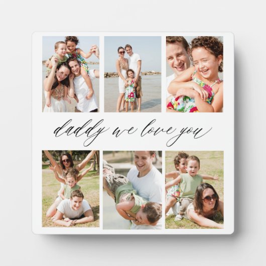 Familie Papa - Vaderdag Fotocollage Fotoplaat (Voorkant)