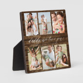 Familie Papa - Vaderdag Wood Foto Collage Fotoplaat (Voorkant)