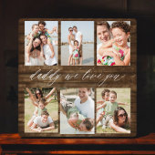 Familie Papa - Vaderdag Wood Foto Collage Fotoplaat