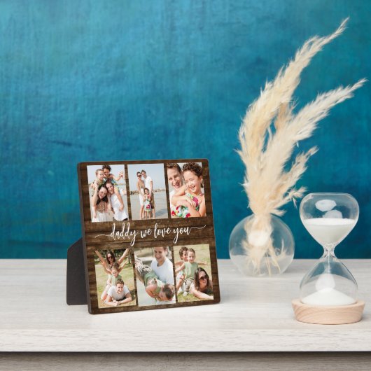 Familie Papa - Vaderdag Wood Foto Collage Fotoplaat (Insitu)