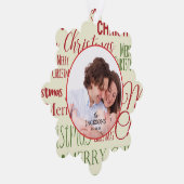 Familie Papier Ornament Kerst Kaart (Rechts)