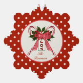 Familie Papier Ornament Kerst Kaart (Achterkant)