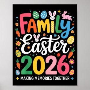 Familie Pasen 2026 Matching Squad Schattig Konijn Poster