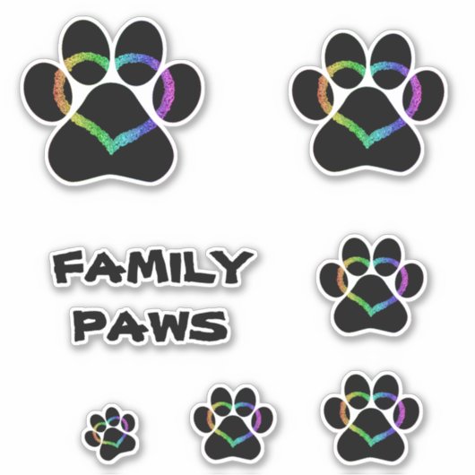 FAMILIE PAWS KAT STICKER (Voorkant)