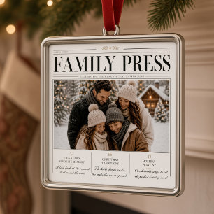 Familie Persoonlijke Familie Foto Kerstmis  Metalen Ornament