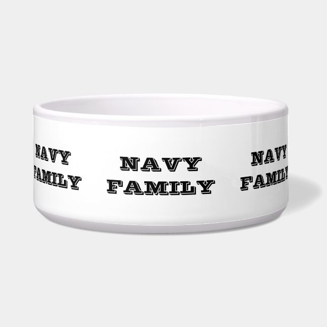 familie Pet Bowl Navy Voerbakje (Voorkant)