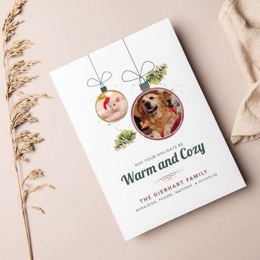 Familie Pet Foto's Moderne kerstfeestkaart