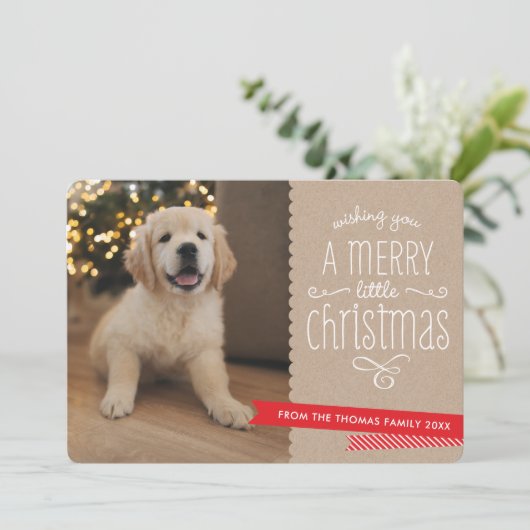 FAMILIE PET moderne leuke grillige typografie rust Feestdagenkaart (Staand voorkant)