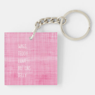 Familie PET Namen Tijdloos Keepsake Pink Cats Hond Sleutelhanger